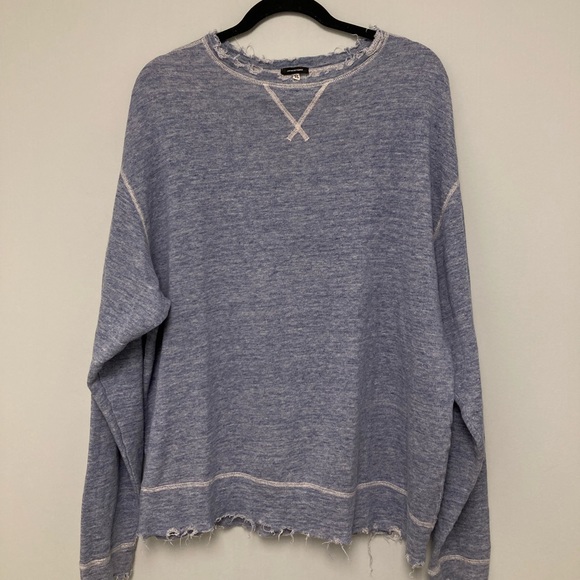 R13 Oversized distressed linen and cotton-blend sweatshirt. Size small and med - Picture 2 of 16